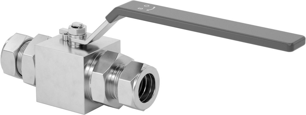 Yor-Lok Bağlantı Elemanlı Yüksek Basınçlı Açma/Kapama Vanası, Kol Kollu, 3/4" Dış Çaplı Boru için