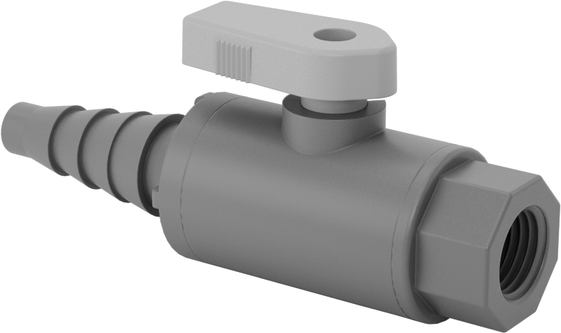İçme Suyu için Plastik Açma/Kapama Vanası, 1/4 NPT Dişi x 3/8" için Dikenli, 1/2“ ve 5/8” boru iç çapı