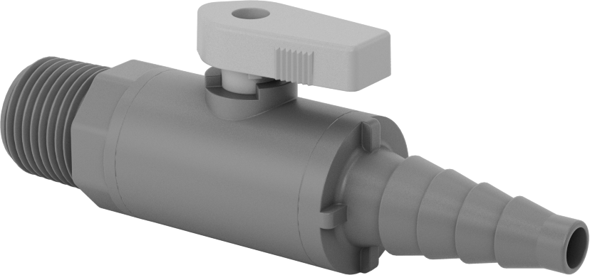 İçme Suyu için Plastik Açma/Kapama Vanası, 1/2 NPT Erkek x 3/8" için Dikenli, 1/2“ ve 5/8” boru iç çapı