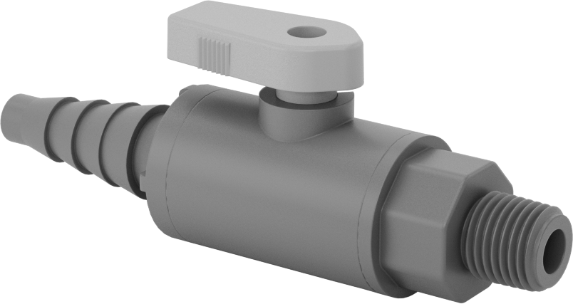 İçme Suyu için Plastik Açma/Kapama Vanası, 1/4 NPT Erkek x 3/8" için Dikenli, 1/2“ ve 5/8” boru iç çapı