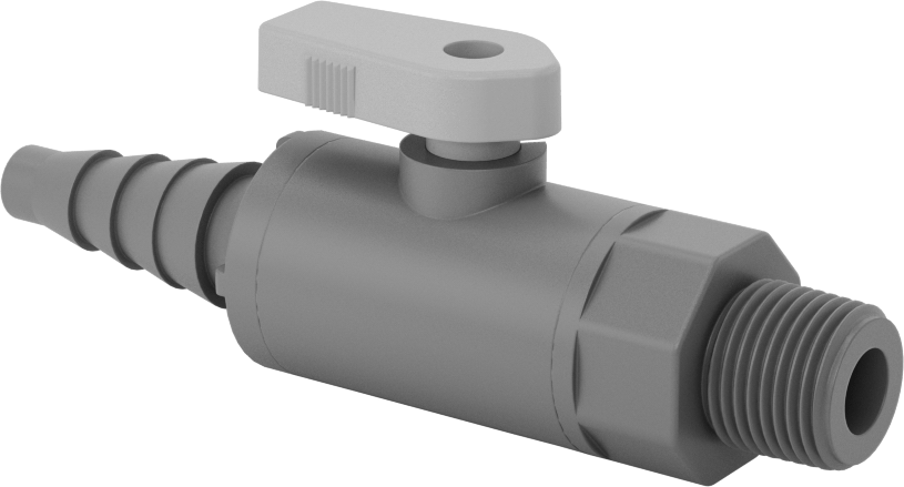 İçme Suyu için Plastik Açma/Kapama Vanası, 3/8 NPT Erkek x 3/8" için Dikenli, 1/2“ ve 5/8” boru iç çapı
