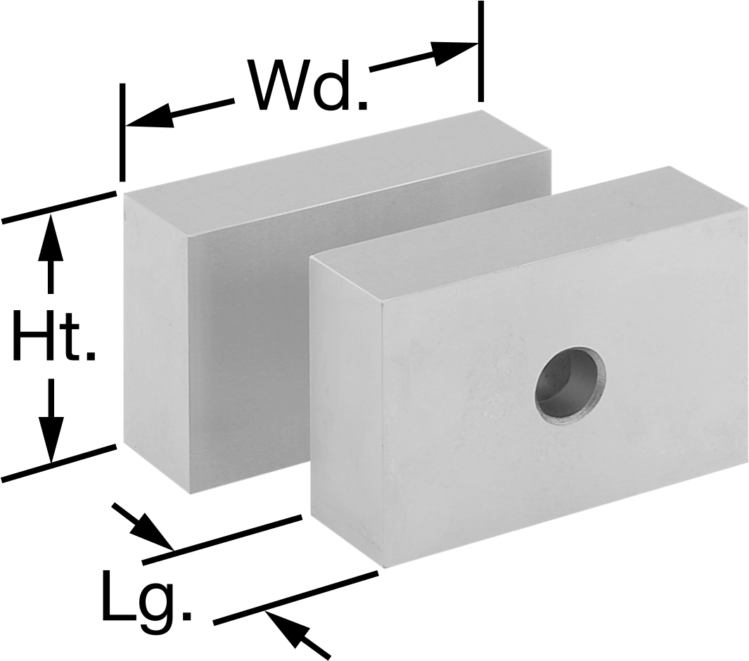 Kurulum Blokları, ABD Menşeli, 1 Hole Total, 1“ Uzunluk x 3” Genişlik x 2" Hg