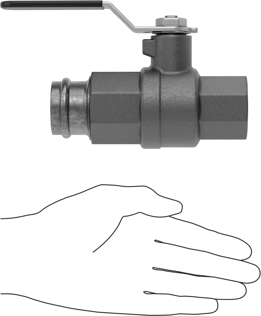 Pres Bağlantılı Bağlantı Parçalı Açma/Kapama Vanası, 1-1/4 Bakır Boru Boyutu x 1-1/4 NPT Dişi için Adaptör
