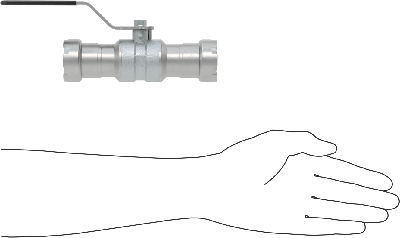 Pres Bağlantılı Bağlantı Parçalı Açma/Kapama Vanası, Kilitlenebilir Konektör, Kaplamalı Çelik Gövde 1 Boru Boyutu