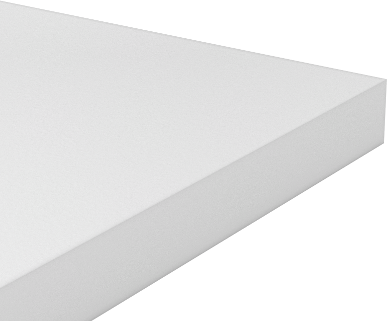 Cam Dolgulu Kimyasal Dayanıklı Kaygan PTFE Levha, 6" x 6" x 1/2"