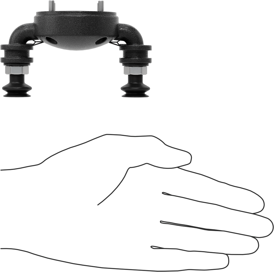 Hafif Ürünler için Robot Hazır Elektrikli Vakum Kaldırıcı için 2-Kupalı Montaj