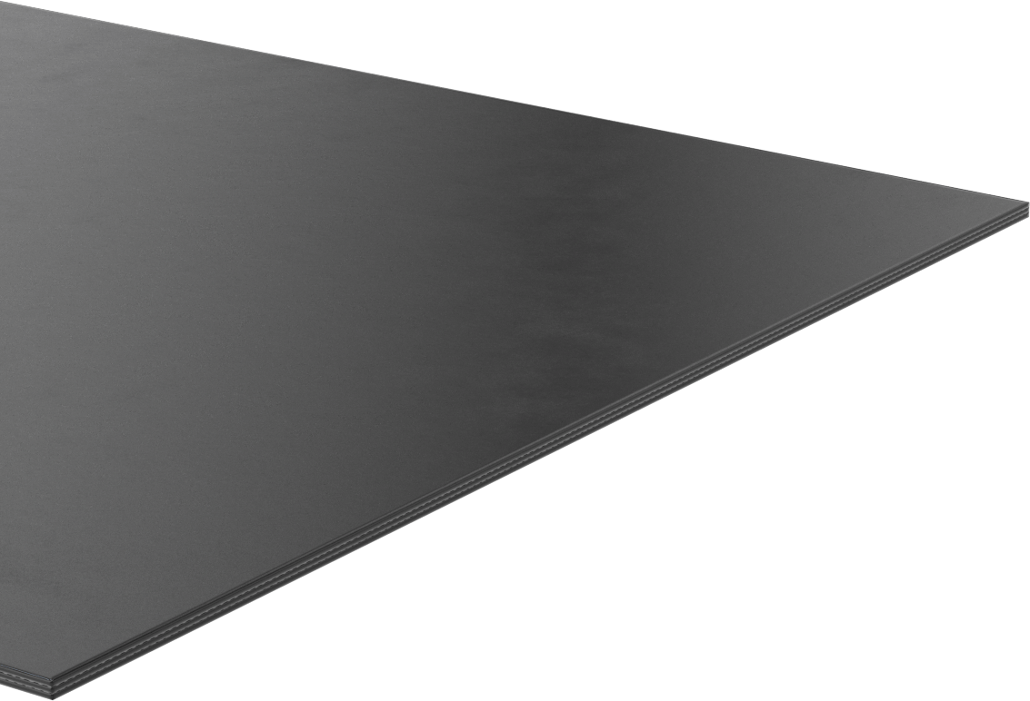 Kumaş Takviyeli EPDM Kauçuk Levha, 36 inç Genişlik, 1/8" Kalınlık