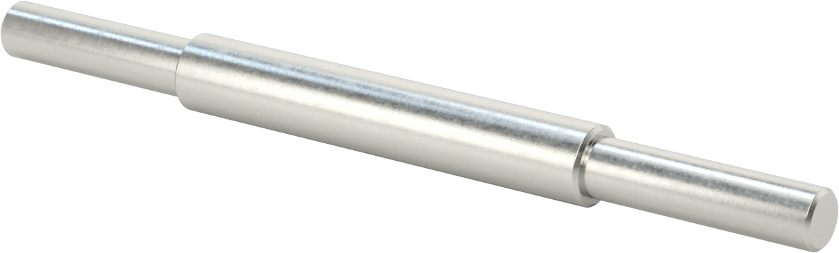 Aşağı Doğru Döner Mil, 3/4" Çaplı Aşağı Doğru Daralan Uçlar, 1045 Karbon Çelik, 1" Çap, 12" Uzunluk