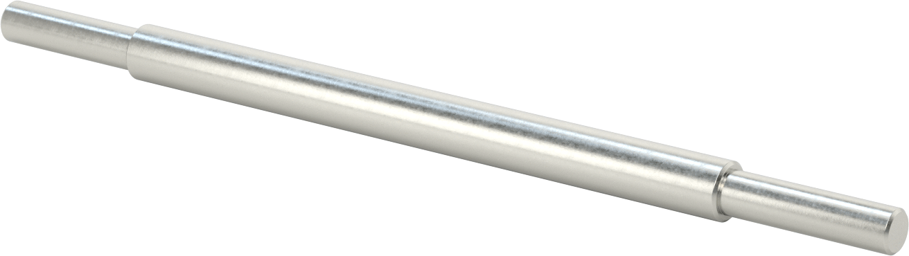 Aşağı Doğru Döner Mil, 3/4" Çaplı Aşağı Doğru Daralan Uçlar, 1045 Karbon Çelik, 1" Çap, 18 inç Uzunluk