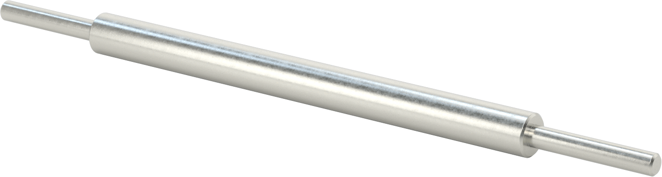 Aşağı Doğru Döner Mil, 1/2" Çaplı Aşağı Dönüşlü Uçlar, 1045 Karbon Çelik, 1" Çap, 18 inç Uzunluk