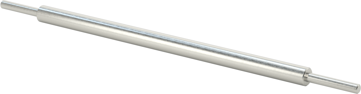 Aşağı Doğru Döner Mil, 1/2" Çaplı Aşağı Dönüşlü Uçlar, 1045 Karbon Çelik, 1" Çap, 24 inç Uzunluk