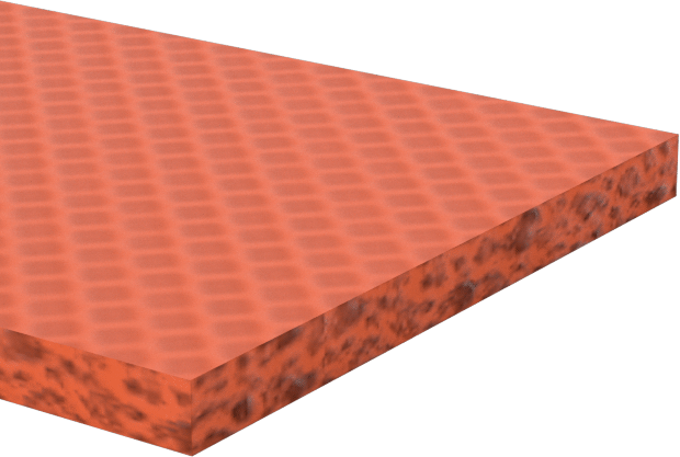 Arka Yüzü Yapışkanlı Yüksek Sıcaklığa Dayanıklı Silikon Köpük Şerit, Çapraz Dokulu, Turuncu, 3/4" Genişlik, 1/16" Kalınlık, 30' Uzunluk