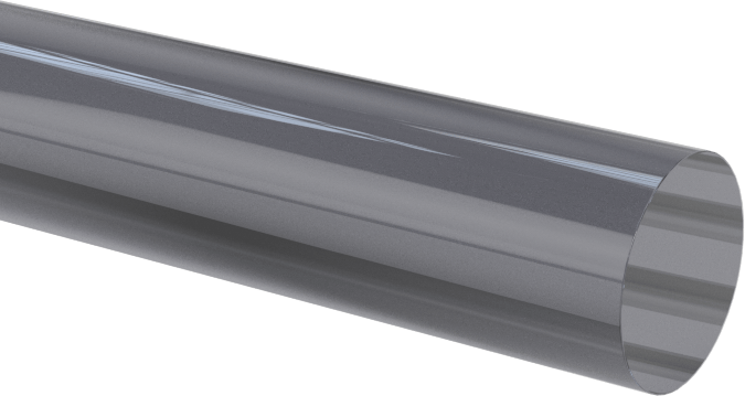 Şeffaf Gri Kimyasal Dayanıklı PVC Çubuk, 1/4" Çap, 5 Fit Uzunluk