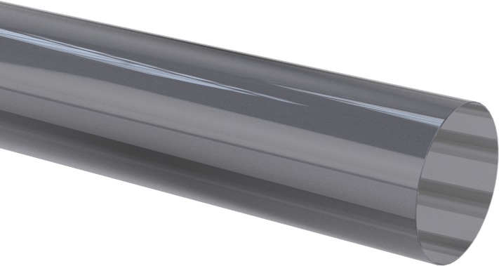 Şeffaf Gri Kimyasal Dayanıklı PVC Çubuk, 3/8" Çap, 5 Fit Uzunluk