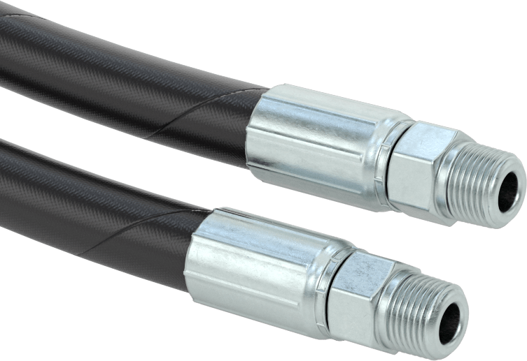 Hidrolik Hortum, SAE 100R2-At, 3/8 NPT Erkek Bağlantı Parçaları, 3/4" OD