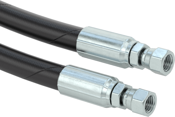 Hidrolik Hortum, SAE 100R2-At, 7/16"-20 UNF Dişi Bağlantı Parçaları ile, 5/8" OD