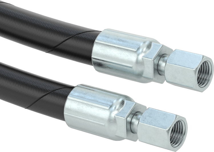 Hidrolik Hortum, SAE 100R2-At, 9/16"-18 UNF Dişi Bağlantı Parçalı, 3/4" OD