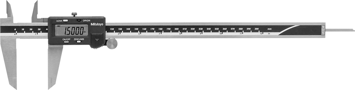 Mitutoyo Dijital Kaliper, 16" Toplam Uzunluk, Model Numarası 500-193-30, Paslanmaz Çelik Çene