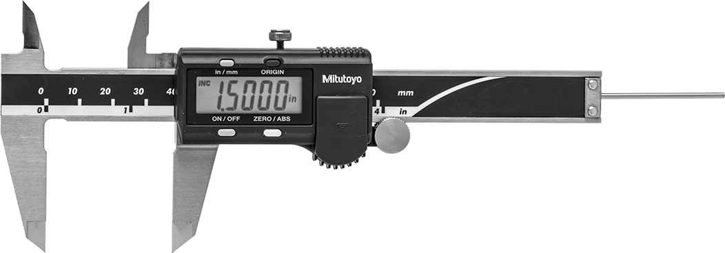 Mitutoyo Dijital Kaliper, 7-1/4" Toplam Uzunluk, Model Numarası 500-195-32, Paslanmaz Çelik Çene