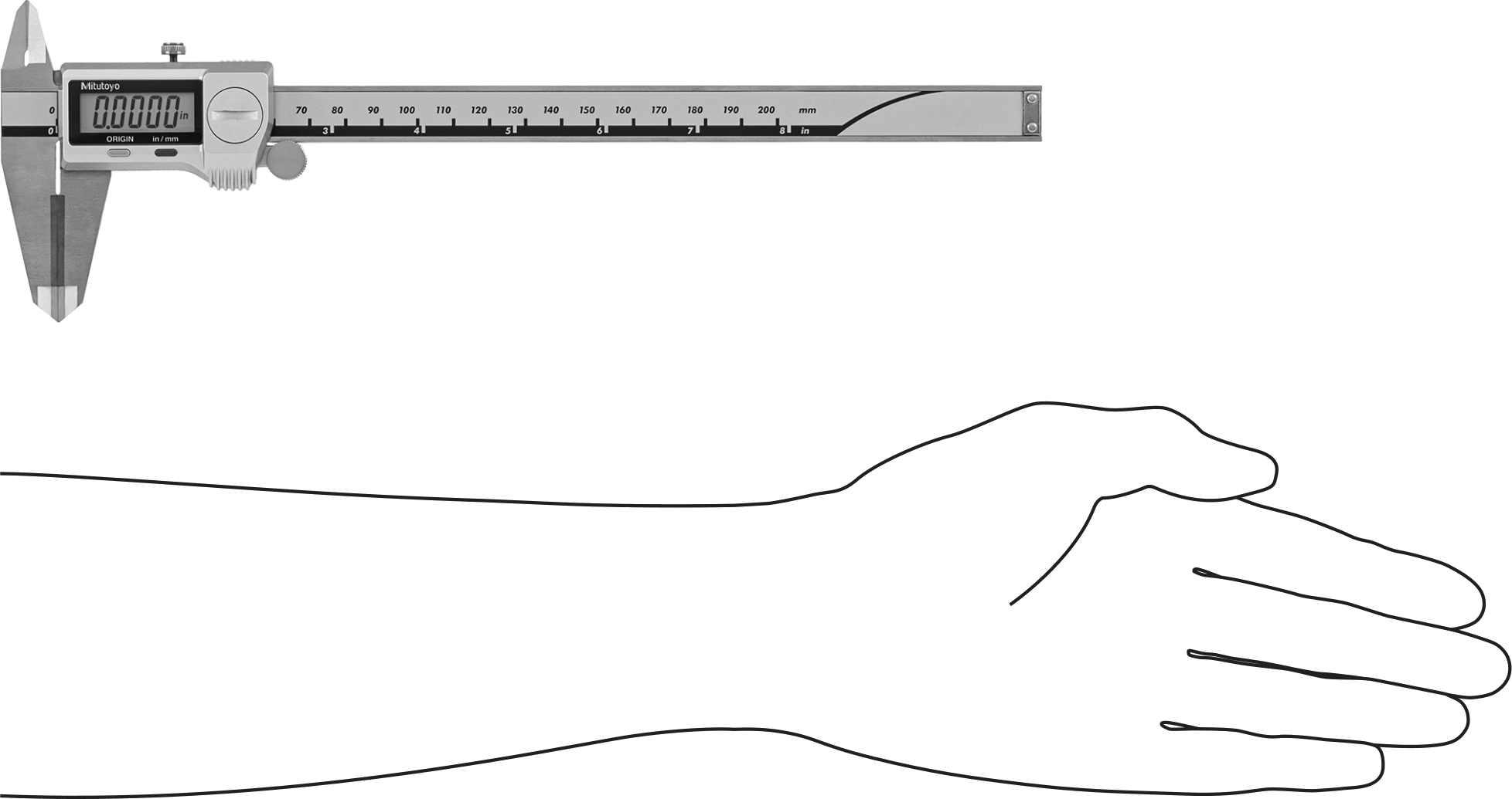 Mitutoyo Dijital Kaliper, NIST Sertifikalı, 11-1/2" Uzunluk, Numara 500-734-20, Karbür Çene