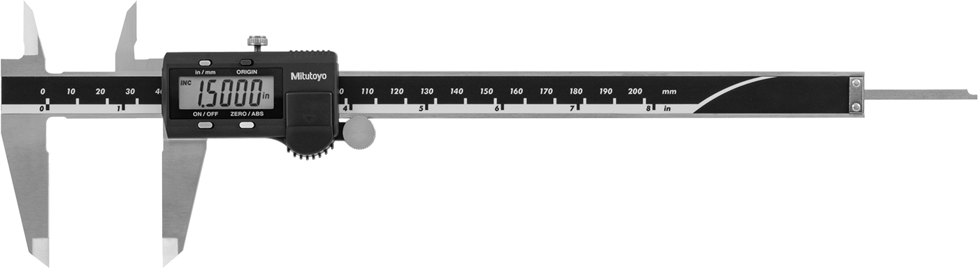 Mitutoyo Dijital Kaliper, NIST Sertifikalı, 11-1/2" Toplam Uzunluk, 500-197-32 Numaralı, Paslanmaz Çelik Çene