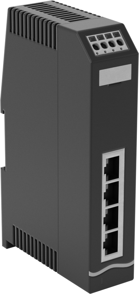 DIN Ray Montajlı Ethernet Anahtarı, 4 RJ45 Ports, 10-32V DC
