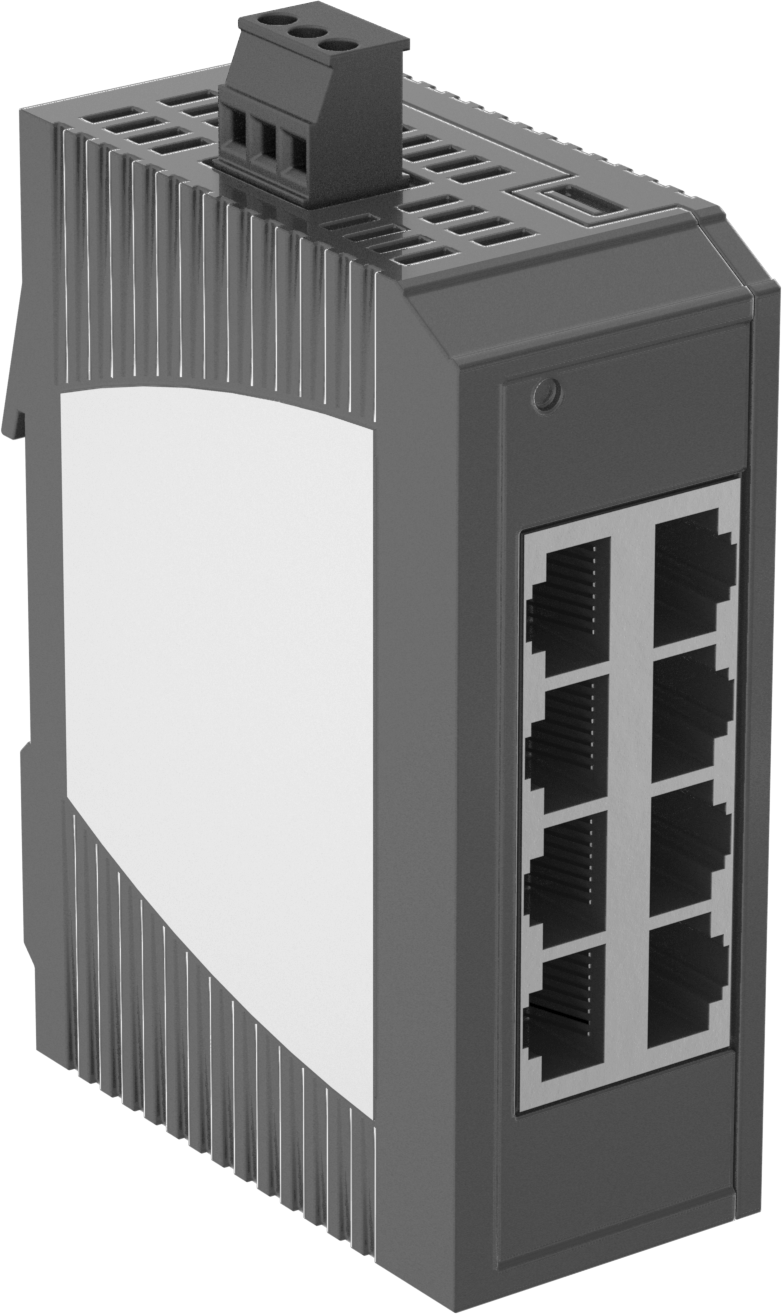 DIN Ray Montajlı Ethernet Anahtarı, 8 RJ45 Ports, 35°F ila 140°F