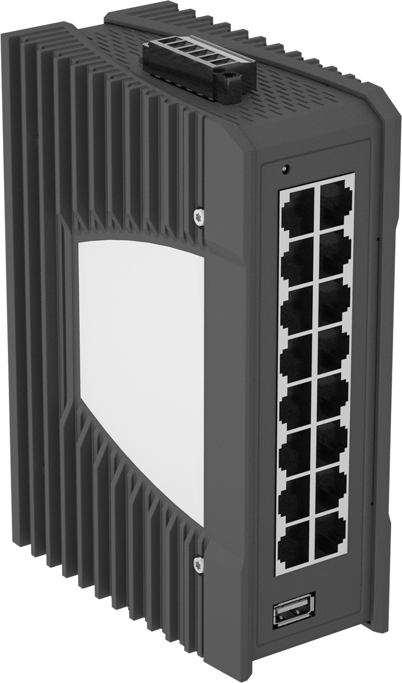 DIN Ray Montajlı Ethernet Anahtarı, 16 RJ45 Ports, -40°F ila 155 °F