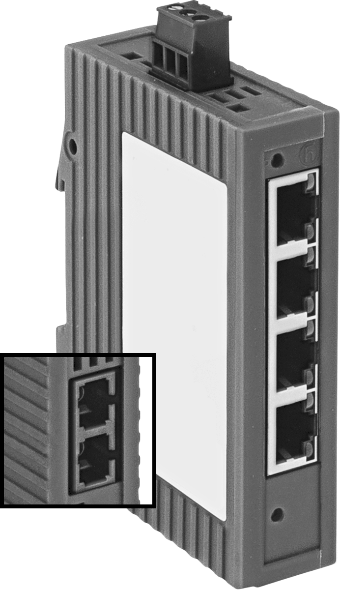DIN Ray Montajlı Ethernet Anahtarı, 4 RJ45 Portu ve 1 SC Fiber Optik Port ile