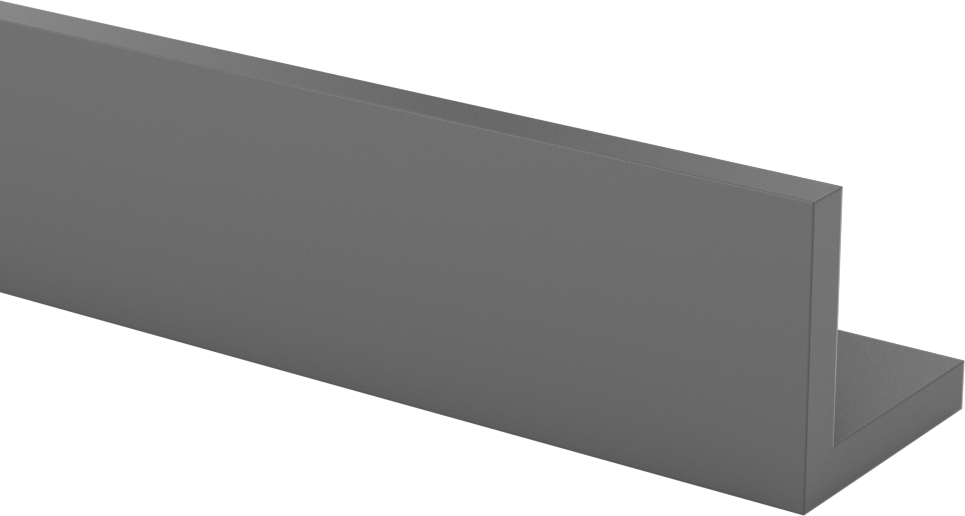 Kimyasal Dayanıklı PVC 90 Derece Açı, 1-1/2“ x 1-1/2” Dış Boyut 1/4" Duvar Kalınlığı, 5 Fit Uzunluk