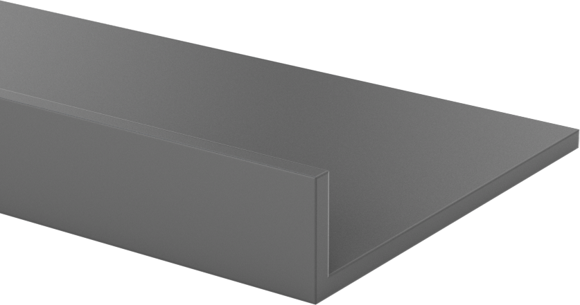 Kimyasal Dayanıklı PVC 90 Derece Açı, 3“ Genişlik x 3/4” Dış Yükseklik, 1/8" Duvar Kalınlığı, 5 Fit Uzunluk