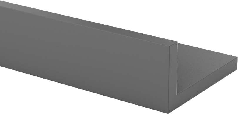 Kimyasal Dayanıklı PVC 90 Derece Açı, 1-1/2“ Genişlik x 3/4” Yükseklik Dış Boyut, 0,157" Duvar Kalınlığı, 5' Uzunluk
