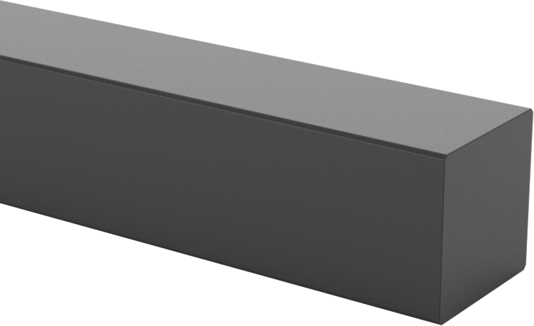 Kimyasallara Dayanıklı PVC Çubuk, 1/2" Kalınlık, 1/2" Genişlik, 5 Fit Uzunluk