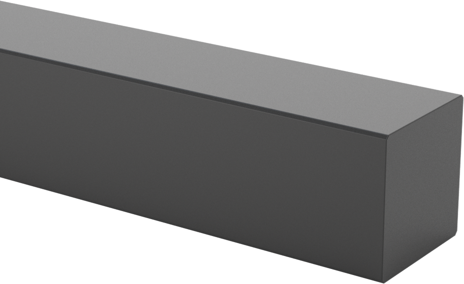 Kimyasallara Dayanıklı PVC Çubuk, 1-1/4" Kalınlık, 1-1/4" Genişlik
