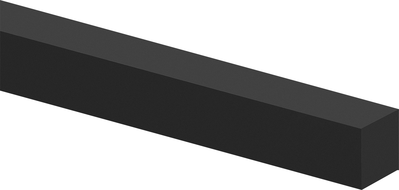 Antistatik Kaygan UHMW Polietilen Çubuk, 1/2" Genişlik, 5/8" Kalınlık