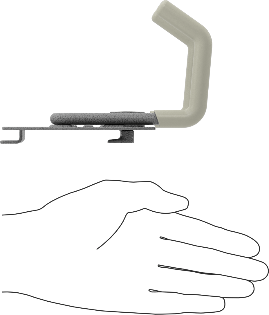 Slatwall Hook, 3-3/8" Projection, Gray Vinyl-Coated Steel