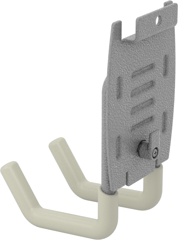 Slatwall Hook, 3-3/8" Projection, Gray Vinyl-Coated Steel