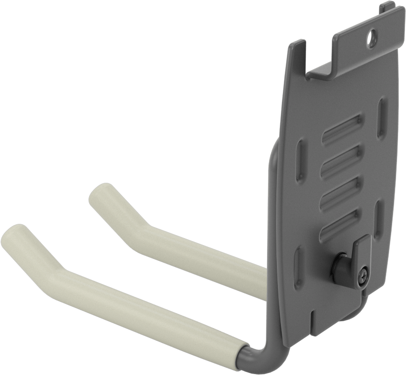 Slatwall Hook, 4-7/8" Projection, Gray Epoxy-Coated Steel
