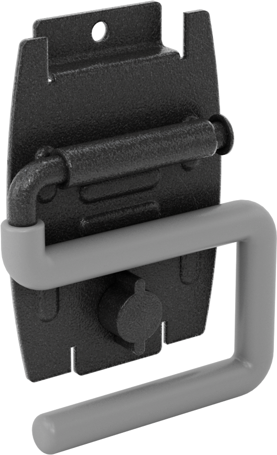 Slatwall Tutucu, 1-1/2" Çaplı Ürün için, Gri Vinil Kaplı Çelik