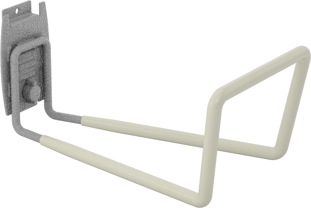 Slatwall Hook, 10-3/4" Projection, Gray Epoxy-Coated Steel