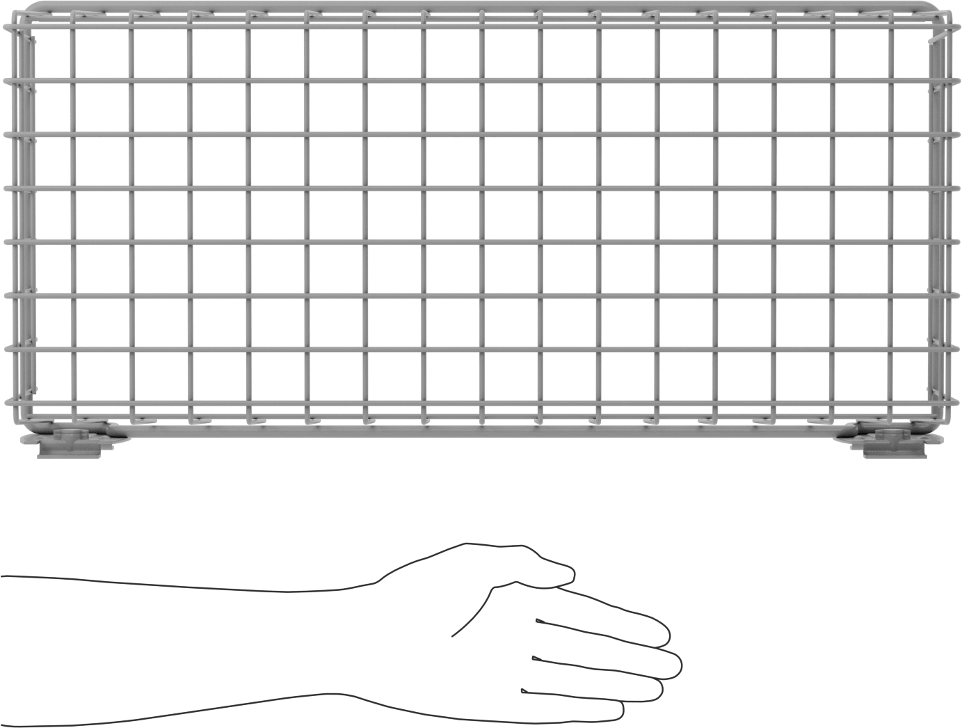 Slatwall Sepet, 23“ Genişlik x 8” Yükseklik