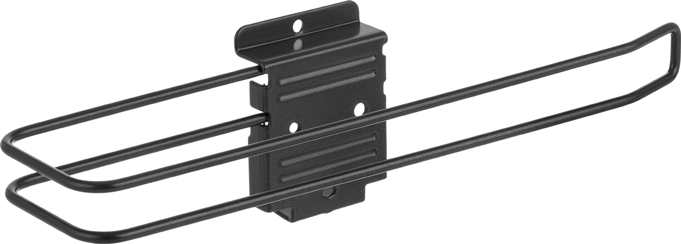 Slatwall Tutucu, 1,5" Çap için, Siyah Vinil Kaplı Çelik, 13-3/8" Toplam Genişlik