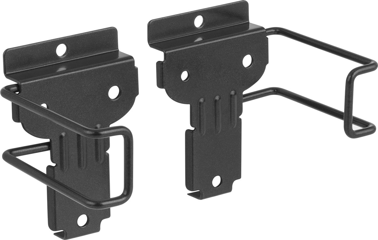 Slatwall Tutucu, 1-1/2" Çaplı Ürün için, Siyah Vinil Kaplı Çelik