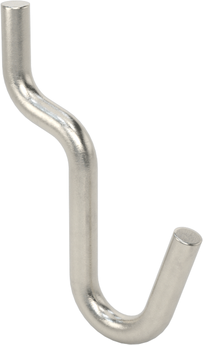 Paslanmaz Çelik Delikli Pano Kancası, 3/16“ ve 9/32” çaplı çivi deliği için, 11/16" Çıkıntı