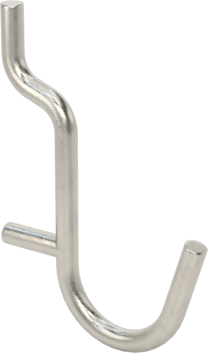 Paslanmaz Çelik Delikli Pano Kancası, 3/16“ ve 9/32” çaplı çivi deliği için, 1" Çıkıntı