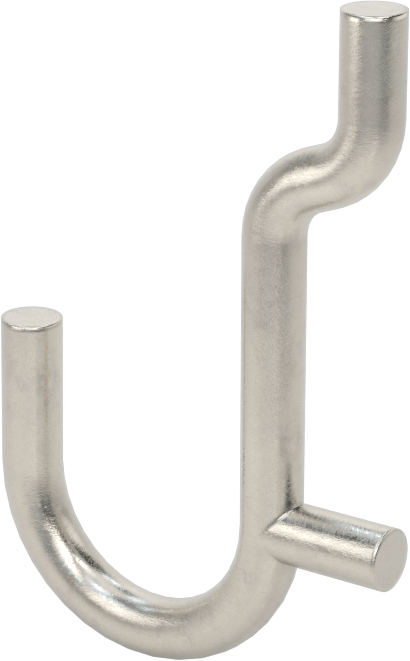 Paslanmaz Çelik Delikli Pano Kancası, 9/32" Çaplı Çivi Deliği için, 1-1/16" Çıkıntı