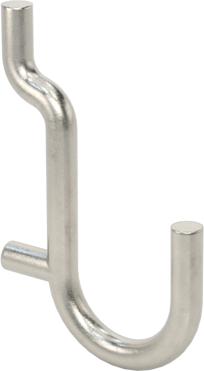 Paslanmaz Çelik Delikli Pano Kancası, 9/32" Çaplı Çivi Deliği için, 1-1/16" Çıkıntı