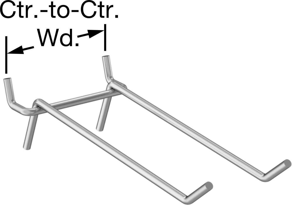 1-1/4" Çaplı Ürünler için Delikli Pano Tutucu, 5-1/8" Çıkıntı