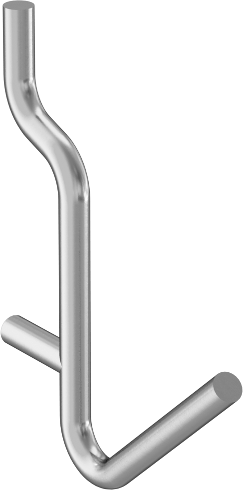Paslanmaz Çelik Delikli Pano Kancası, 3/16“ ve 9/32” çaplı çivi deliği için, 1-1/8" Çıkıntı