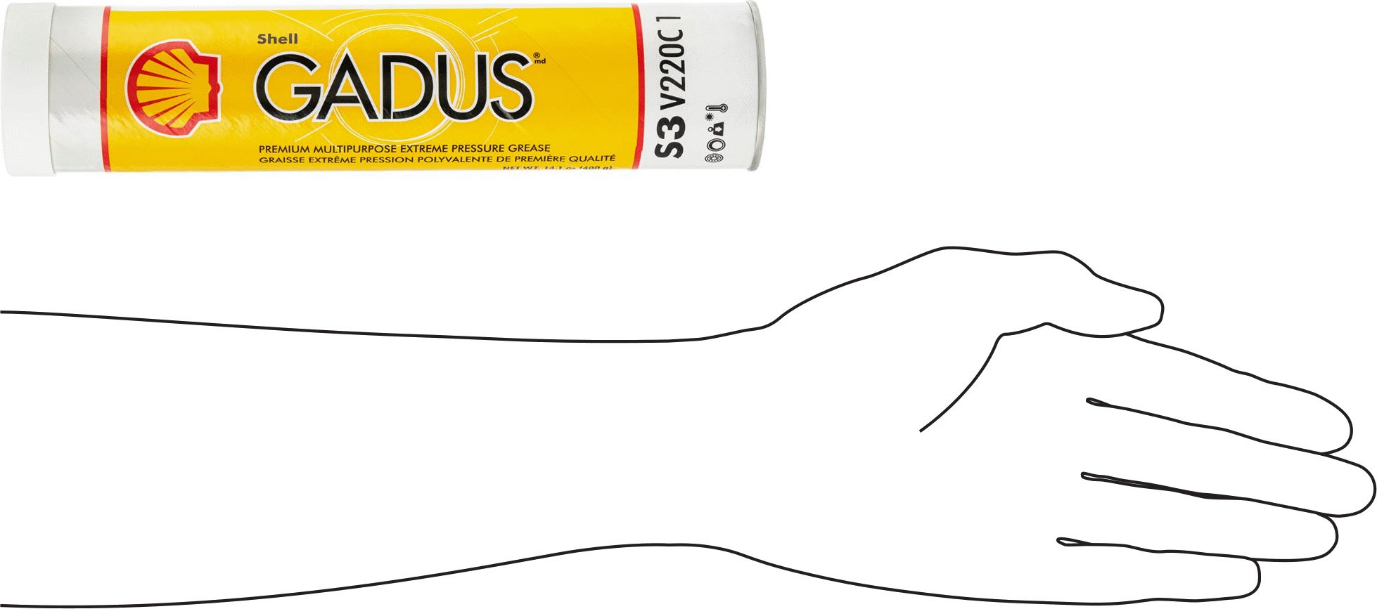 Lityum Kalınlaştırıcılı Kabuk Gres Yağı, Gadus S3 V220C, NLGI Sınıf 1, 14 FL. oz.